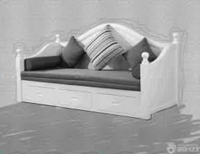 美式沙发床 家庭装修样板间 