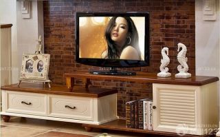 乡村美式实木电视柜装修实景图片