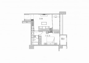 温馨一室一厅公寓户型图