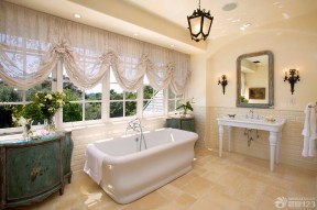 阁楼浴室美式乡村窗帘设计图片