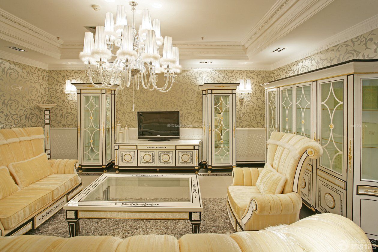 精致家居简欧风格客厅电视背景墙装修效果图