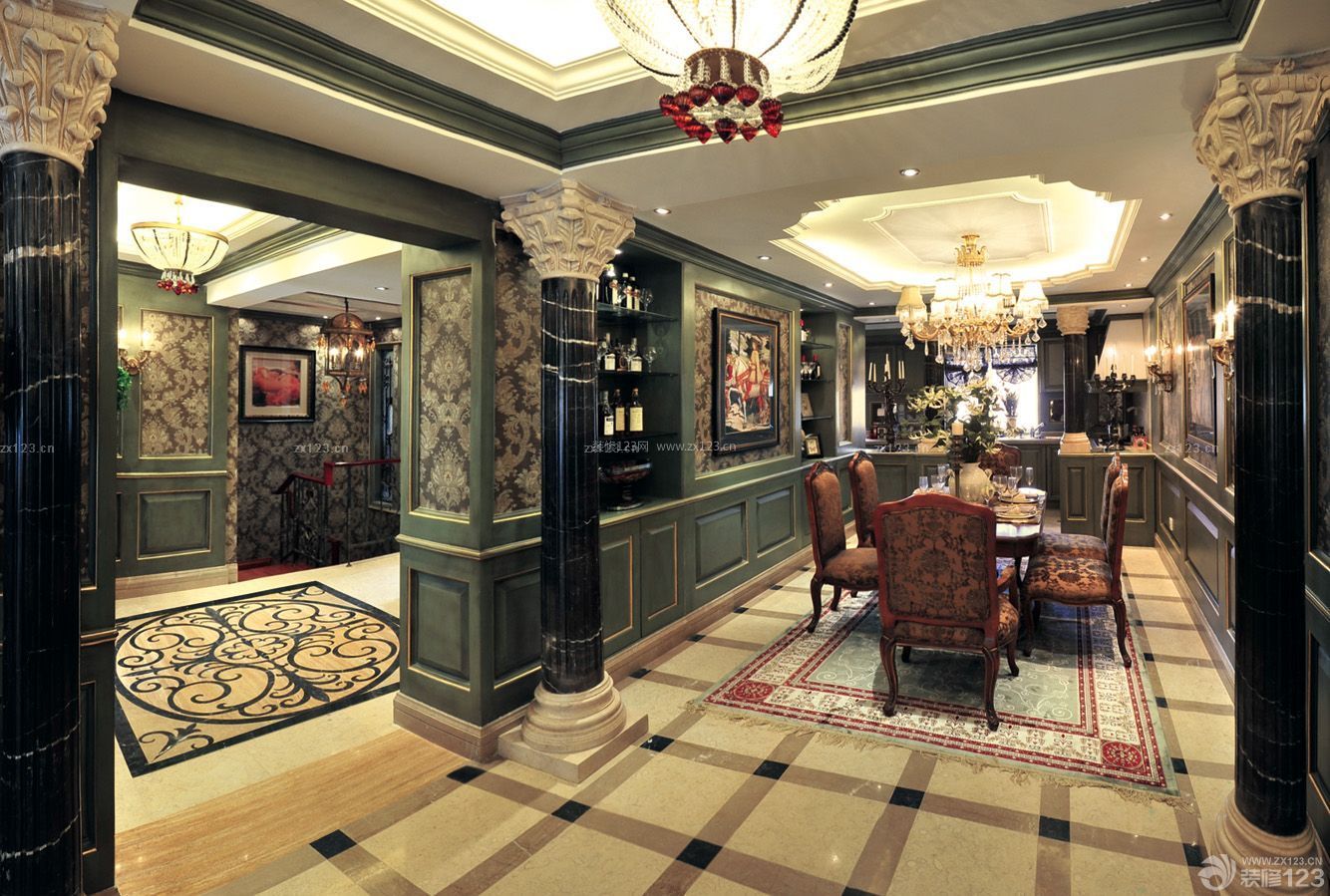 古典欧式风格罗马柱装修效果图