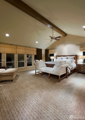 美式风格卧室 美式大床 