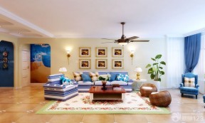 经典客厅地中海地毯贴图设计案例