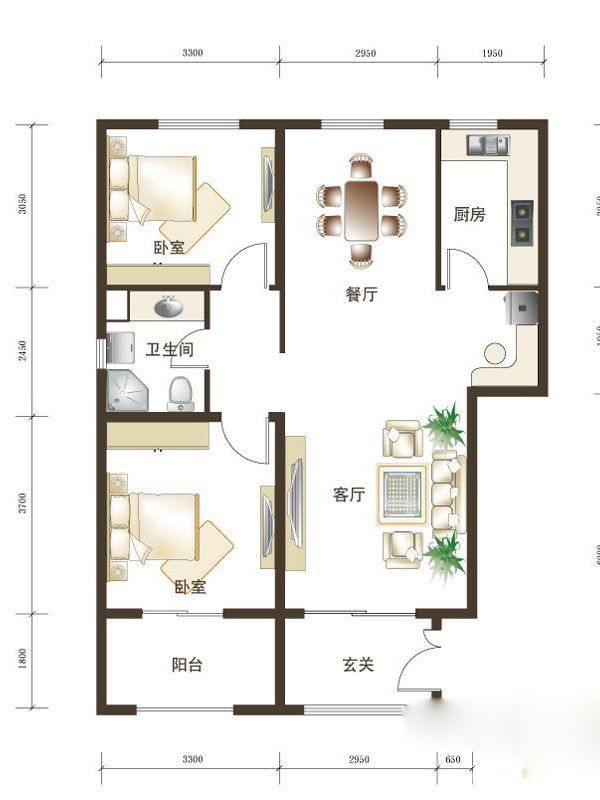 2015最新三室一廳戶型平面圖