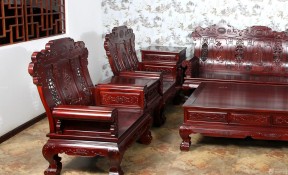室内客厅古典红木家具摆放图片