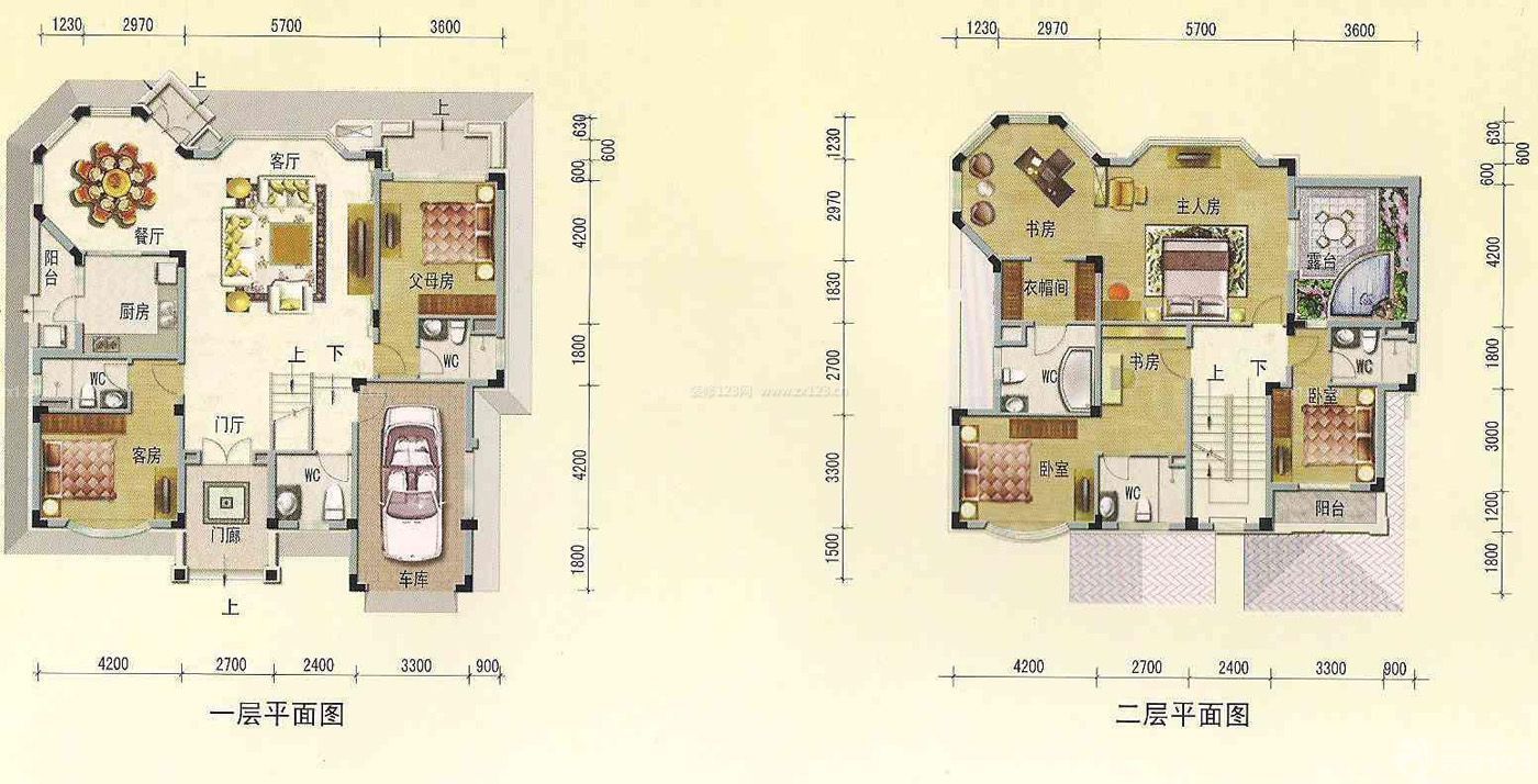 两层别墅平面图