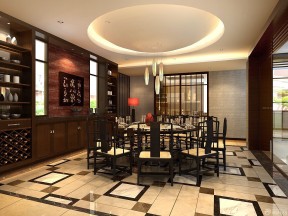 新中式别墅 餐厅装饰柜 