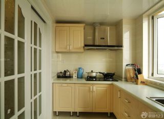 温馨小户型整体厨房玻璃门装修案例