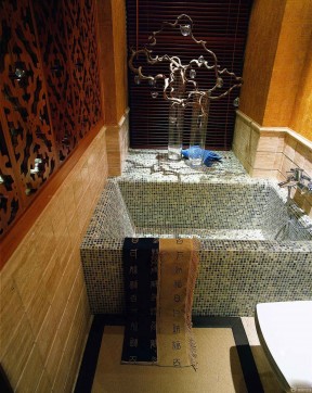 现代中式风格卫浴马赛克瓷砖贴图设计案例