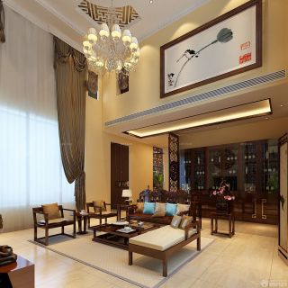 中式家装客厅窗帘设计案例