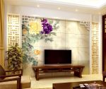 中式家装新房瓷砖背景墙设计效果图