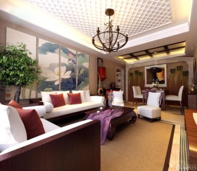 东南亚风格吊灯 两室一厅小户型客厅装修