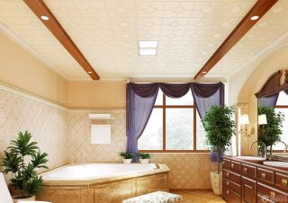 120平方三室一厅浴室集成吊顶灯装修效果图