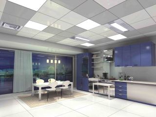 最新90平米三室两厅厨房集成吊顶灯装修效果图