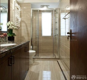 整体淋浴房 仿木地板地砖 
