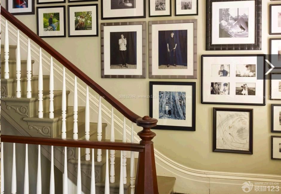 家用楼梯照片墙装修设计图