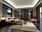 新中式风格酒店客房装修实景图