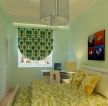 60平米一室一厅卧室绿色墙面装修图