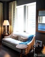两室一厅小户型客厅几何图案窗帘装修图片 