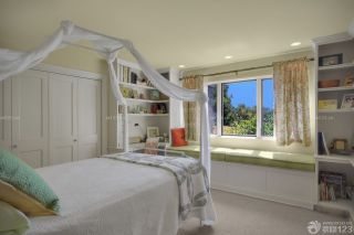 美式风格小户型阳台改卧室装修实景图