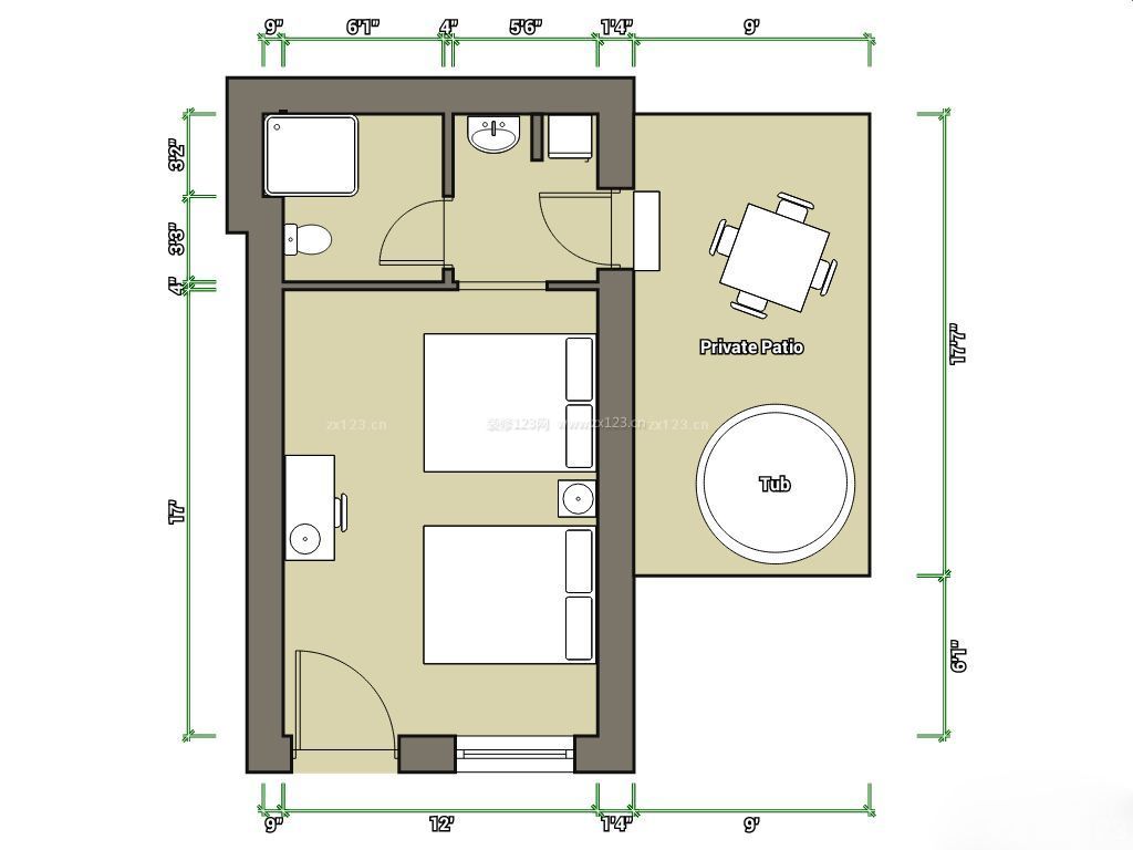 房间设计平面图 50平方米 