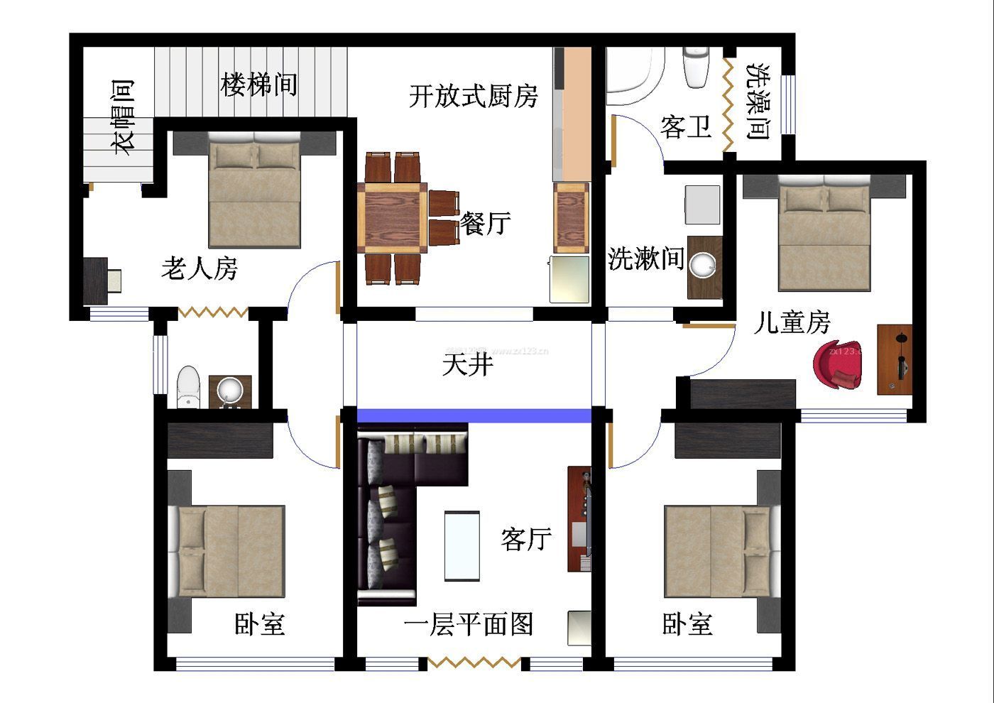 房间设计平面效果图