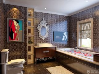 家庭浴室石材墙面装修图片  