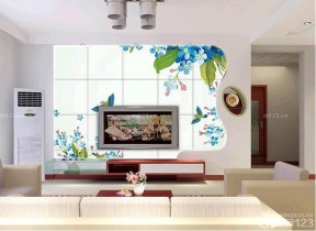 艺术瓷砖电视背景墙 婚房装修案例