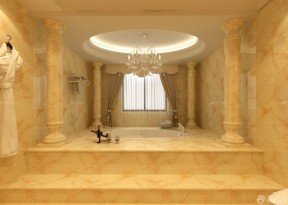 欧式风格圆形台阶浴缸设计图
