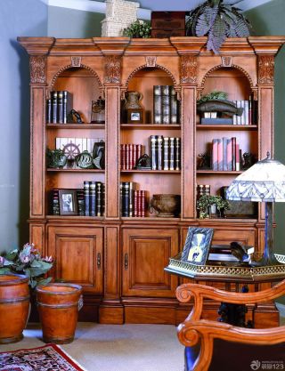 小书房设计古典书桌效果图大全欣赏