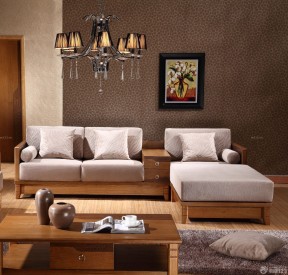 小户型家庭客厅转角布艺沙发设计图片 