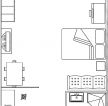 经典田园风格一室一厅公寓户型图