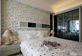 家庭卧室花藤壁纸设计效果图片