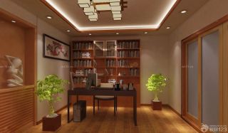 中式简约风格书房家具摆放效果图