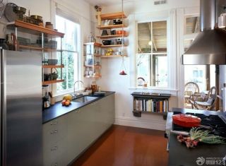 厨房用品实木置物架装修图欣赏