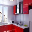 小厨房红色橱柜装修效果图 