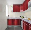 小厨房红色橱柜设计效果图 