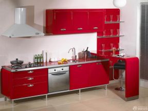 厨房设计 红色橱柜