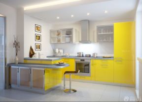 开放式厨房 黄色橱柜