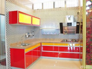 厨房红色橱柜装饰设计效果图