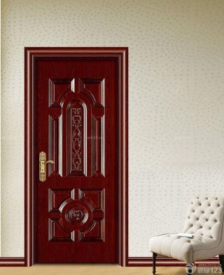 典雅棕色钢木门装修案例欣赏
