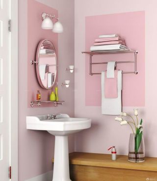 洗手池粉色墙面装修效果图