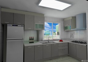 小户型厨房灰色烤漆橱柜装修效果图