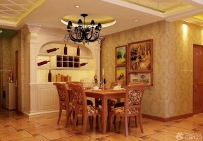 家庭餐厅褐色门设计图片