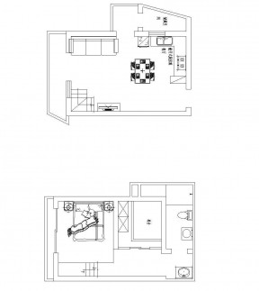 现代风格一室一厅平面图设计案例