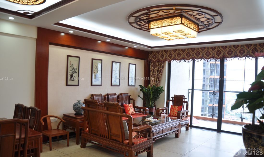 中式古典风格二室一厅豪华装修效果图