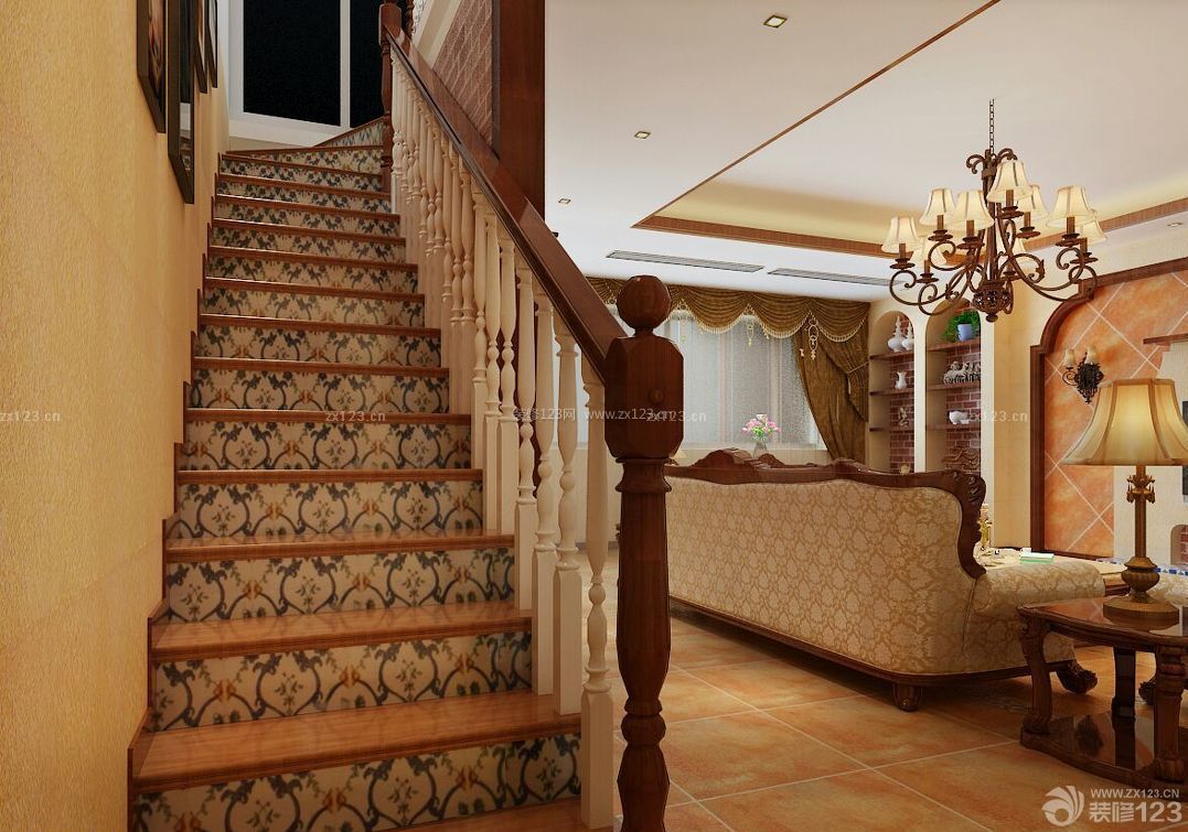 楼中楼楼梯 美式风格 