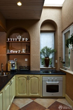 美式厨房墙面空间利用效果图