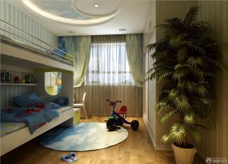 儿童房间双层床布置图 